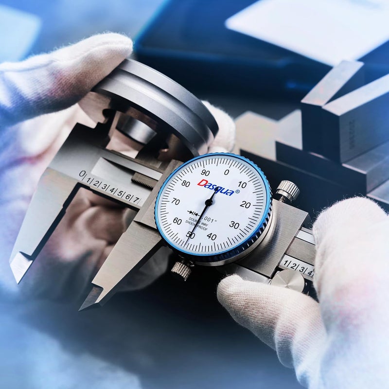 Dasqua 0-12" Dial Caliper Measuring Tool, Double Shock-Proof, Made of Solid Stainless Steel, Accuracy ±0.001", Graduation 0.001", Professional High Precision Caliper for Machinists & Woodworking - Image 3